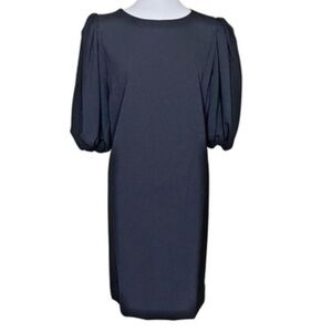 Preston & York Elegant Black Shift Dress Puff Sleeve size 12
